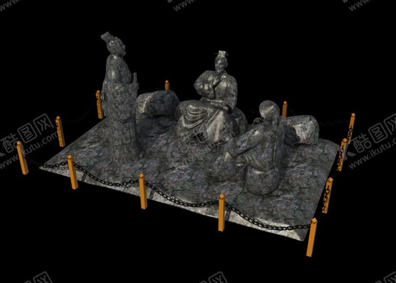 编号：18503810280938559425【酷图网】源文件下载-古代人物雕塑老人古装
