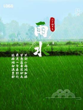 雨水谷高端节气稿宣传海报