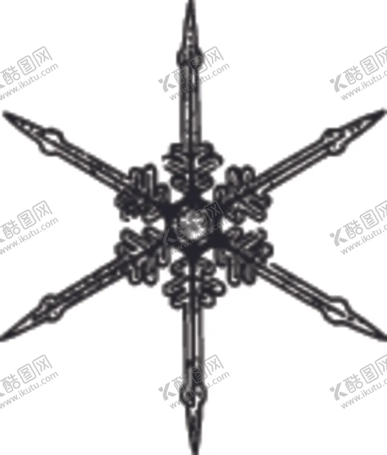 编号：17046304301925583268【酷图网】源文件下载-黑白手绘雪花