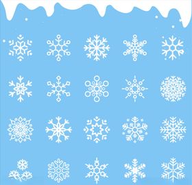 卡通雪花图标雪花花纹矢量雪花冰