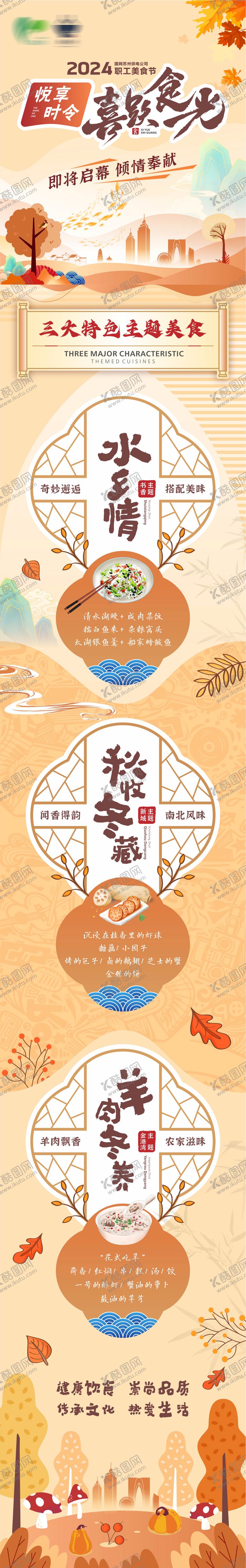 编号：37511906151316209476【酷图网】源文件下载-职工美食节长图海报设计