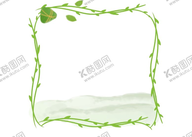 编号：61699810210604597004【酷图网】源文件下载-端午节粽子艾叶水墨手绘绿色植物