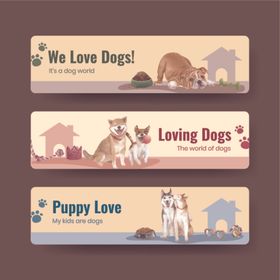 狗狗主题横幅设计