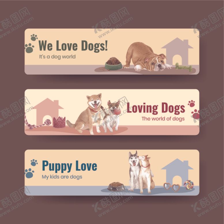 编号：81623904031134482699【酷图网】源文件下载-狗狗主题横幅设计