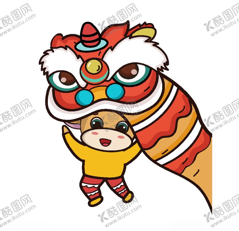 编号：95695506151750037541【酷图网】源文件下载-矢量卡通牛舞狮