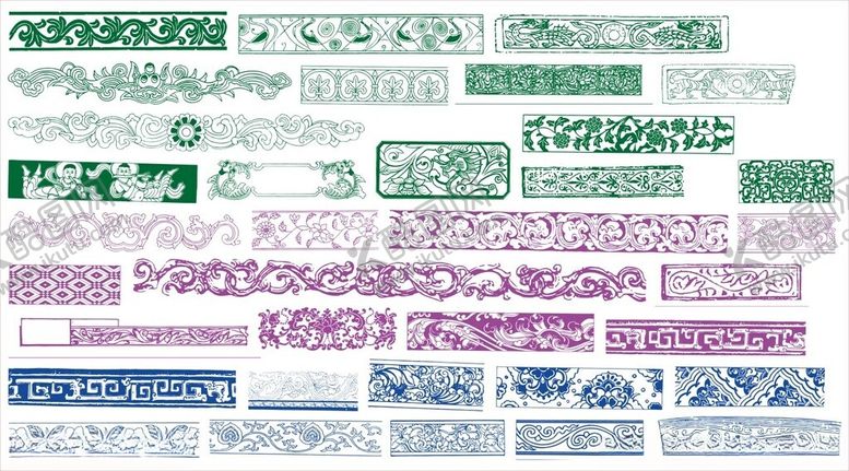 编号：80412911021513342367【酷图网】源文件下载-花纹花边传统图案装饰雕花