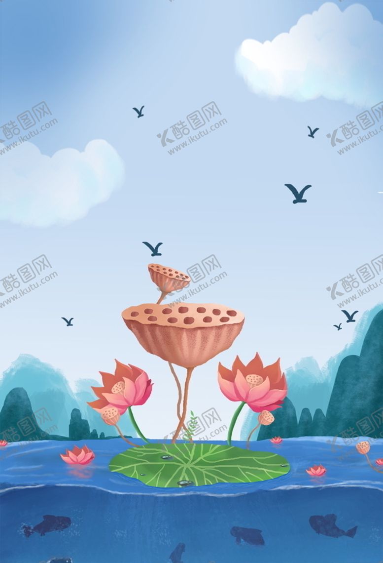 编号：31968606152003387748【酷图网】源文件下载-荷花背景