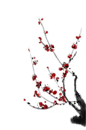 梅花素材背景水墨风小图标中国