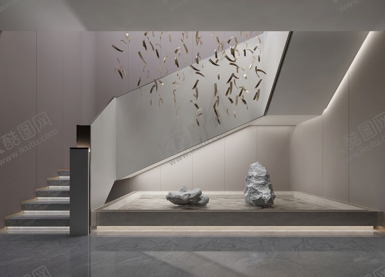 编号：59738910031329369078【酷图网】源文件下载-中式楼梯间3d模型