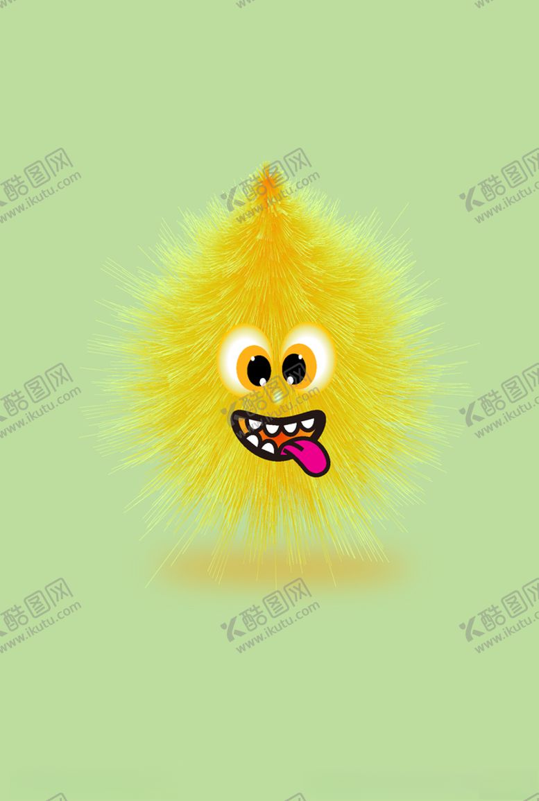 编号：36159707082243453141【酷图网】源文件下载-黄色毛球卡通插画元素