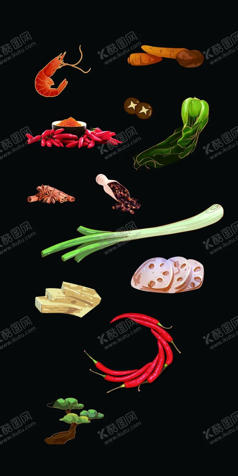 编号：01756210021350422480【酷图网】源文件下载-蔬菜大虾元素