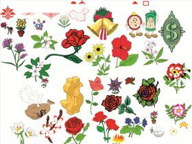 素描花