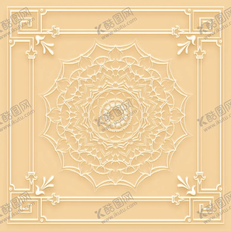 编号：34221010111342083055【酷图网】源文件下载-吊顶天花玉雕圆圈图腾