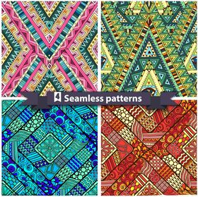 多彩几何抽象装饰图案