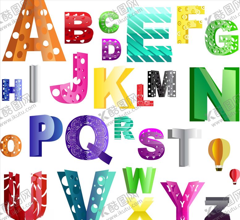 编号：79486010032103022831【酷图网】源文件下载-矢量卡通英文字母