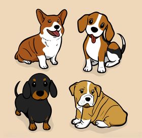 狗狗矢量图          