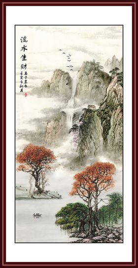 国画山水水墨画