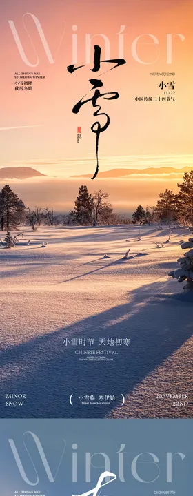小雪大雪节气海报
