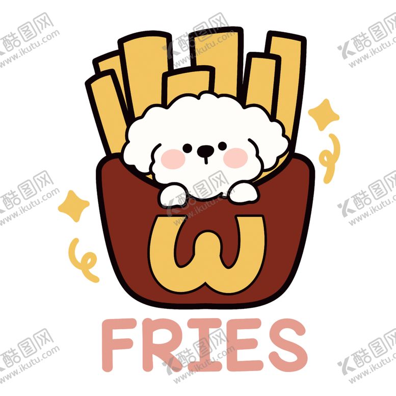 编号：95144402190834003972【酷图网】源文件下载-卡通薯条小狗图案