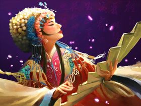 戏曲戏剧人物古风传统背景素材