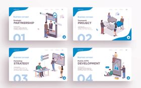 科技医疗场景插画集合