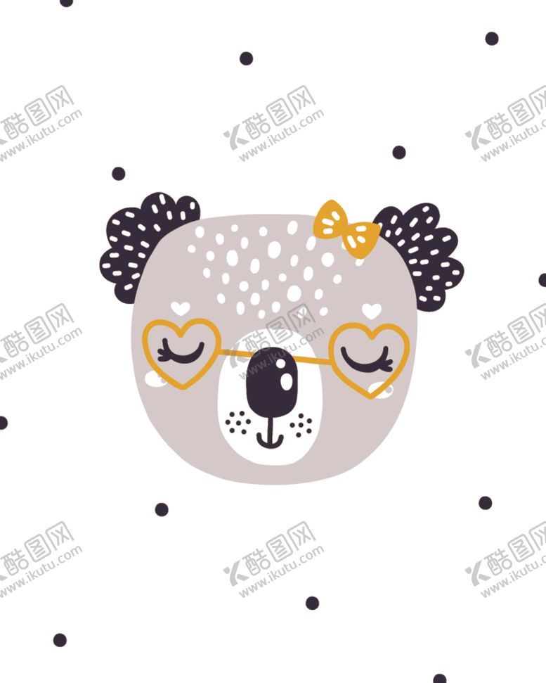 编号：24910109160021085617【酷图网】源文件下载-可爱森系呆萌动物插画