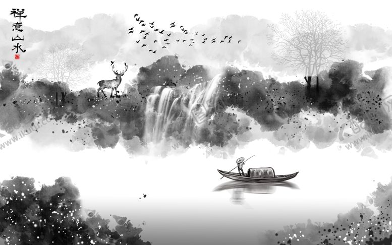 编号：80255010282132211742【酷图网】源文件下载-水墨山水画