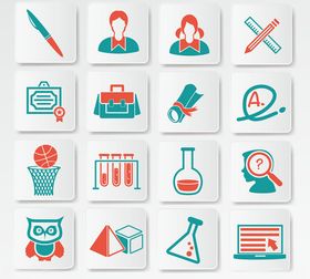 教育科研相关图标集合
