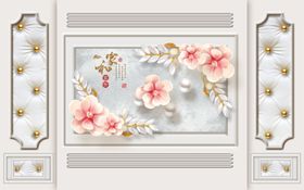 浮雕花花藤背景墙