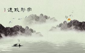 工笔花鸟背景墙装饰画