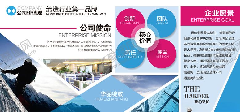 编号：17796709150042498901【酷图网】源文件下载-企业文化海报画册公司形象墙