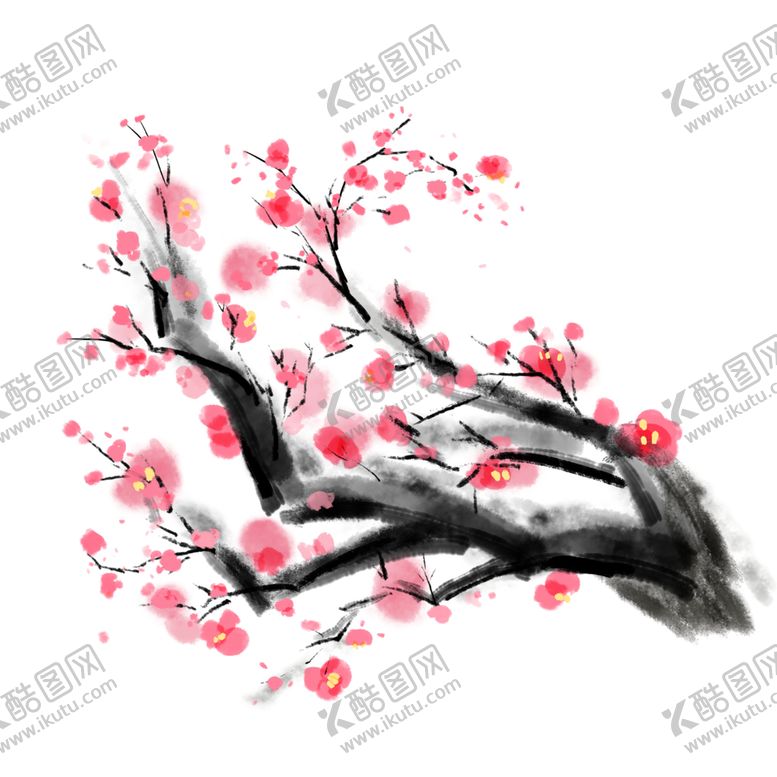 编号：14268705122032107166【酷图网】源文件下载-中国风水墨梅