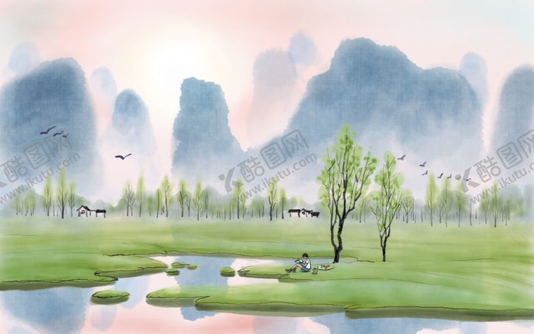 编号：62286005090336544846【酷图网】源文件下载-国画山水画