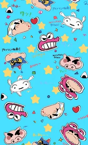 矢量手绘蜡笔小新头像