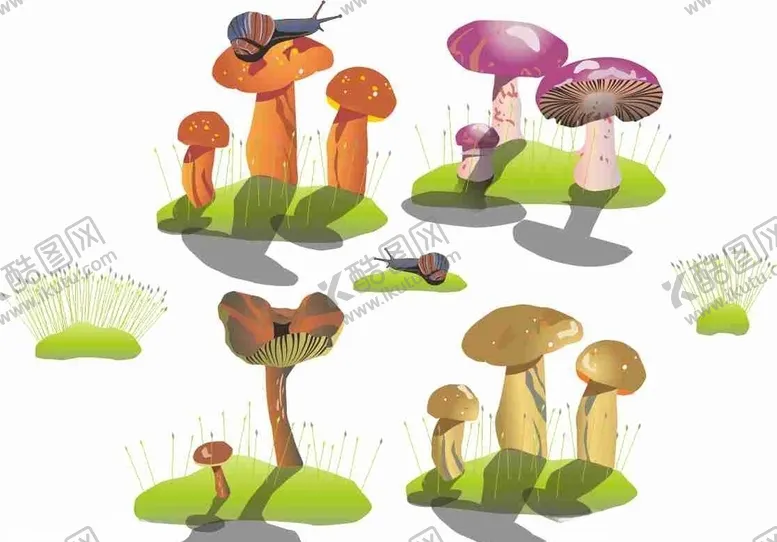 编号：31755505040306318309【酷图网】源文件下载-蘑菇蜗牛草坪