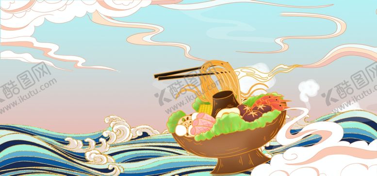 编号：89464112050412512349【酷图网】源文件下载-国潮美食海报