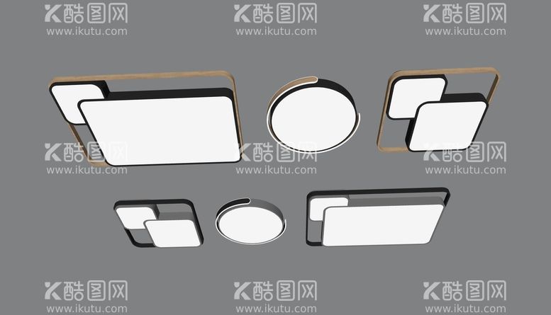 编号：45107212250004262281【酷图网】源文件下载-艺术吸顶灯模型