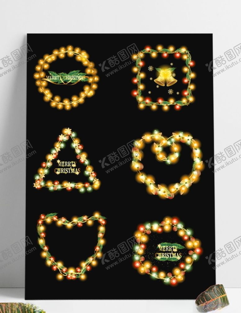 编号：65812809281929428328【酷图网】源文件下载-圣诞灯串装饰矢量套图