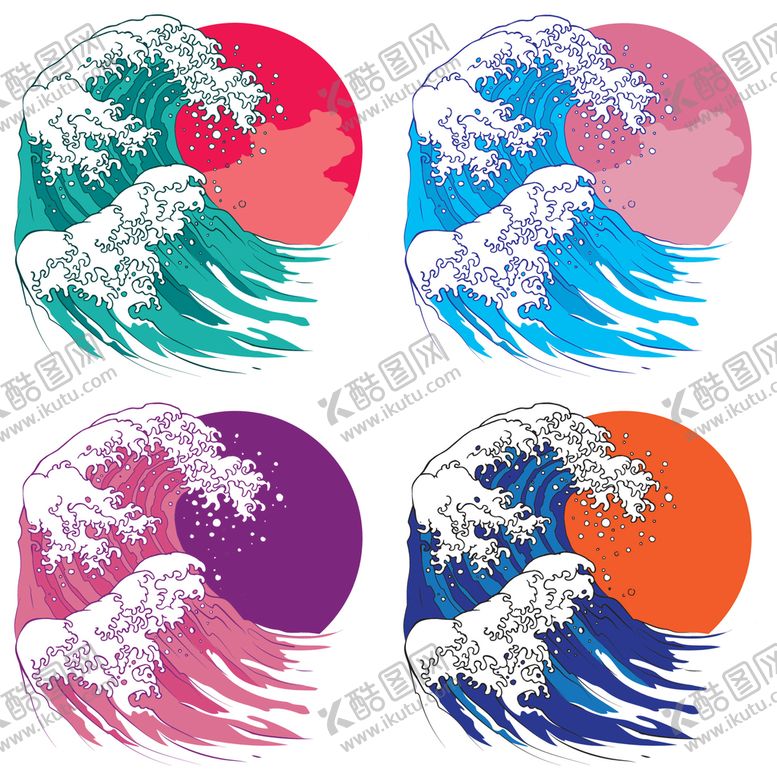 编号：21093410032209135098【酷图网】源文件下载-卡通海浪