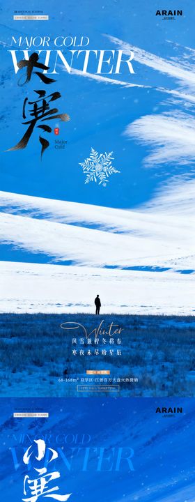 地产小寒大寒冬天风景海报