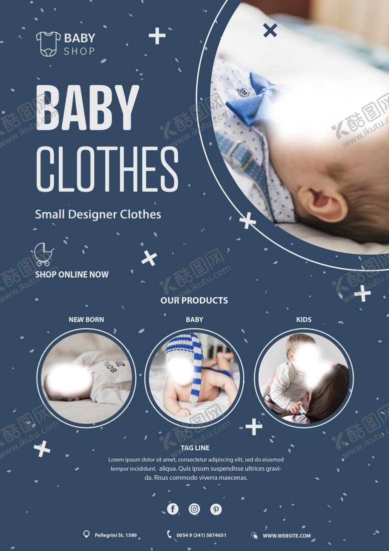 编号：14355609130248398845【酷图网】源文件下载-婴儿服装海报