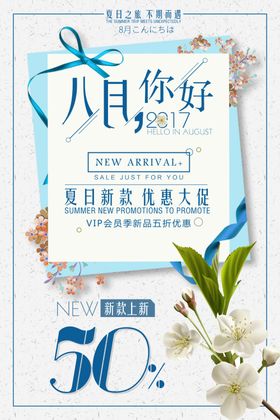 遇见八月水果促销活动海报素材