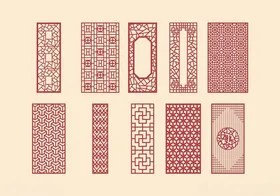 中式镂空雕花隔断