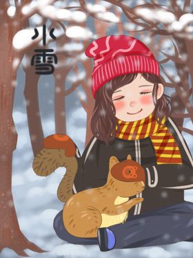 小雪海报节气艺术字分层素材图片素材