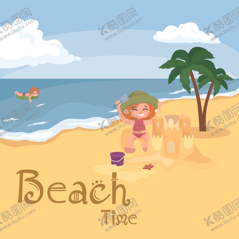 编号：31939909210539522817【酷图网】源文件下载-卡通沙滩