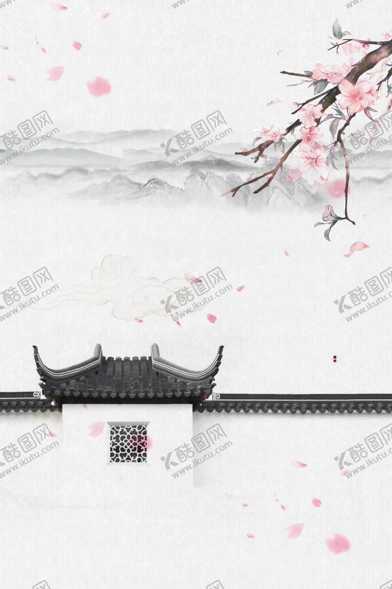 编号：46211010231117206829【酷图网】源文件下载-桃花水墨背景