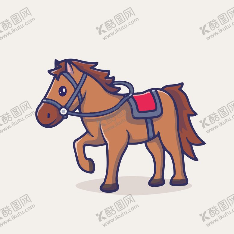 编号：95023802022318524479【酷图网】源文件下载-可爱小马矢量卡通插画