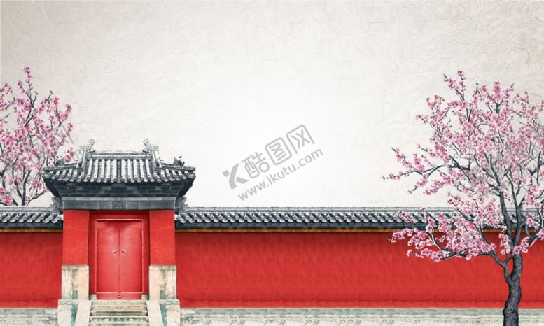 编号：99817407131751576623【酷图网】源文件下载-传统建筑墙檐屋檐插画背景