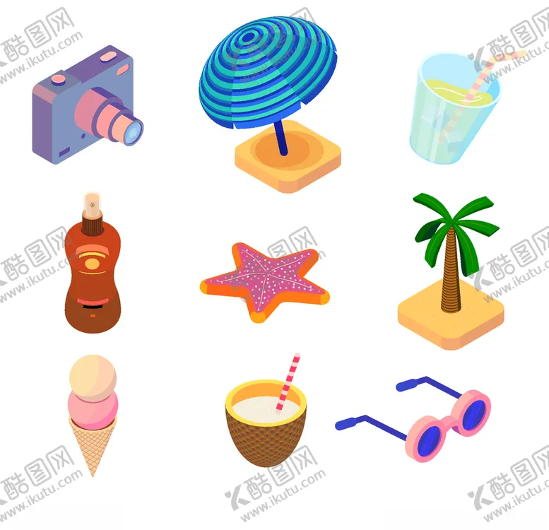 编号：43348507012343204102【酷图网】源文件下载-夏日元素