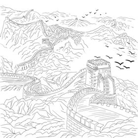 长城线稿